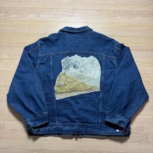 Vintage 90s Denver Hayes Denim Jacket 3XL Canadian Pacific Railway Patches